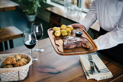 Ironwood Fort Worth Steak Plate, Acacia Wood, 11" x 13" - Fox Run Brands