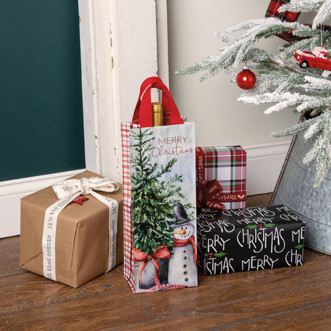 Merry Christmas Wine Tote - Primitives by Kathy