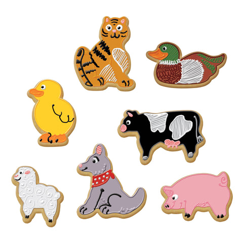 Farm Animal Cookie Cutters, Set of 7, 3.5" x 3.5" - Fox Run Brands