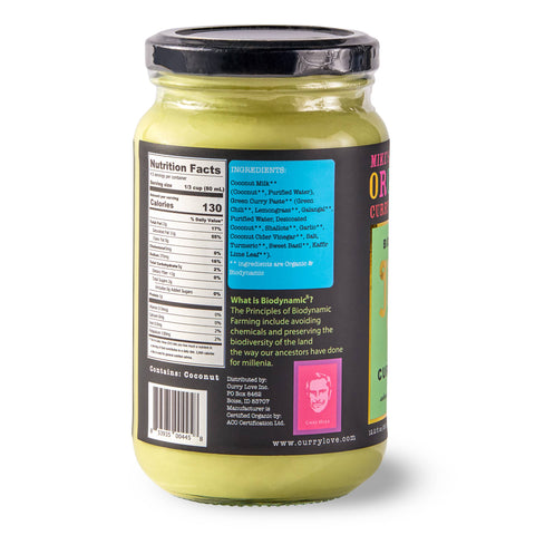 Green Thai Curry Sauce 12.2 fl oz, Biodynamic & Organic - Mike's Organic Curry Love