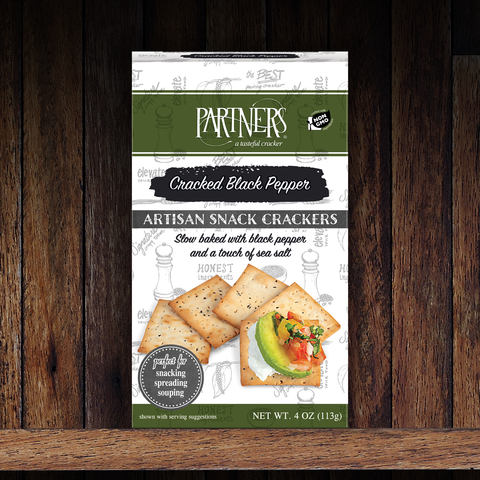 Cracked Black Pepper Snack Crackers - Partners Crackers
