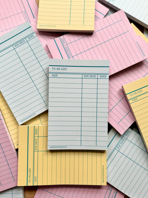 Library Card Notepad - Blue - Marigold Press