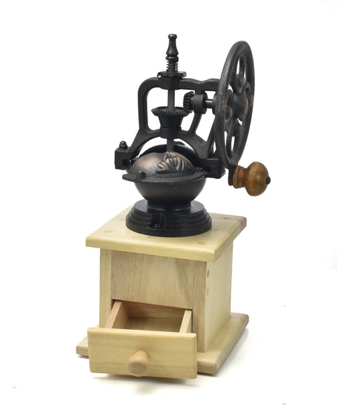 Nonie Manual Coffee Grinder With Cast Iron Hand Side Crank : Robles Wood - Baroy