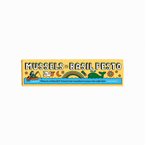 Mussels in Basil Pesto, 4.2 oz tin - Fishwife