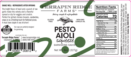 Pesto Aioli Squeeze, 7.5 oz - Terrapin Ridge Farms