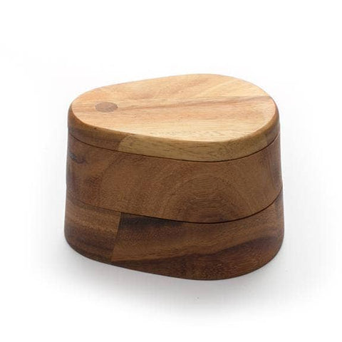 Ironwood Swivel Salt Box, Acacia, 4" x 5" x 3.75" - Fox Run Brands