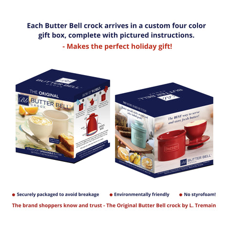 Butter Bell Crock - Antique White Linen - The Original Butter Bell® Crock