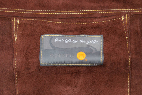Outset Brown Leather Grill Apron, One Size, 27" x 30" - Fox Run Brands