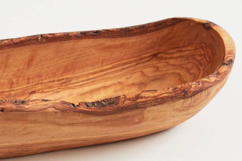 Italian Olivewood Boat Bowl, 12" Live Edge - Verve Culture