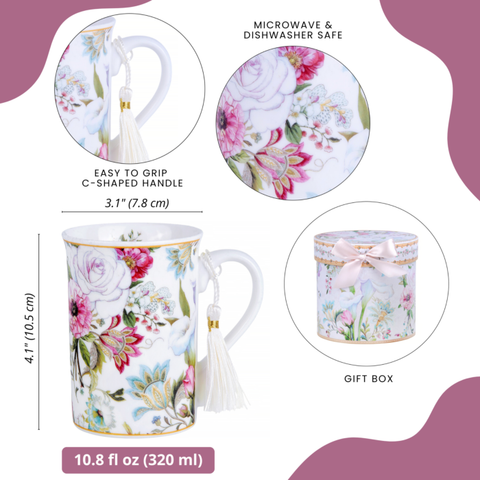 Dream Garden Bone China Mug, 10.8 fl oz, in Gift Box