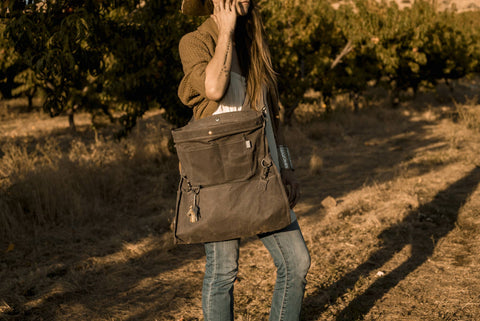 Harvesting & Gathering Bag- Waxed Canvas: Dark Khaki - Barebones
