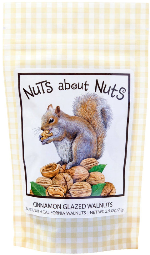 Cinnamon Glazed Walnuts, Squirrel Label, 2.5oz - Maisie Jane’s