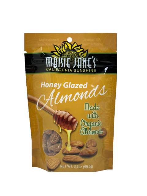 Honey Glazed Almonds Made with Organic Almonds, 3.5oz - Maisie Jane’s