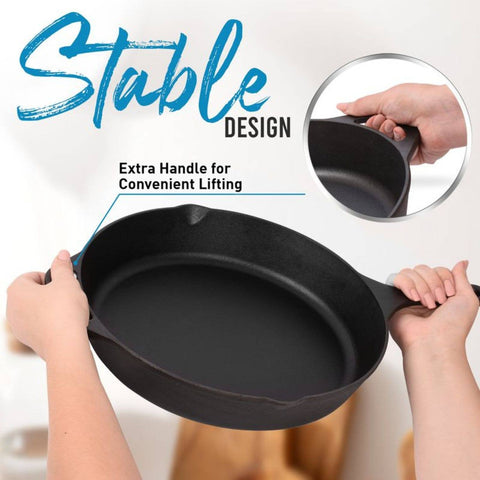 Pre-Seasoned Cast Iron Skillet, 12.5 Inch - Zulay Kitchen