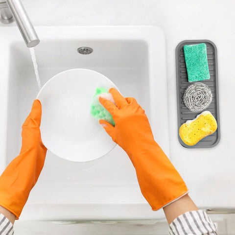 Silicone Sponge Holder for Kitchen Sink: Gray - Zulay Kitchen