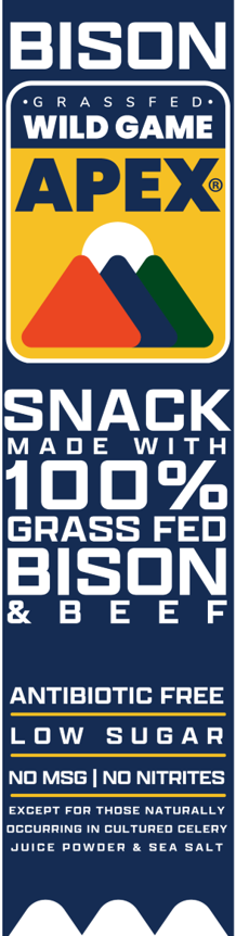 APEX Wild Game Grassfed Snack Sticks (1oz) Bison - Farmers' Market Foods