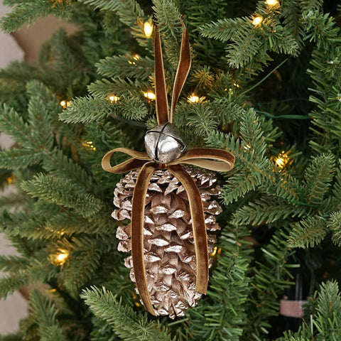 Pinecone with Bell and Ribbon - Holiday Depot Inc.