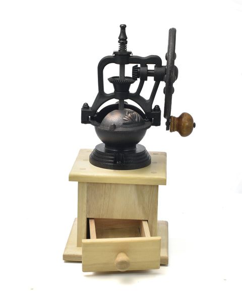 Nonie Manual Coffee Grinder With Cast Iron Hand Side Crank : Robles Wood - Baroy