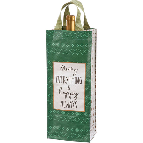 Merry Everything Wine Tote - Primitives by Kathy