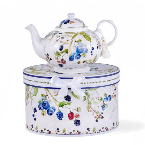 Wild Berries Bone China Teapot, 1.14 qt, in Gift Box