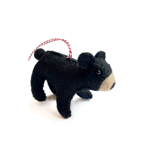 Black Bear Felt Wool Christmas Ornament - Ornaments 4 Orphans