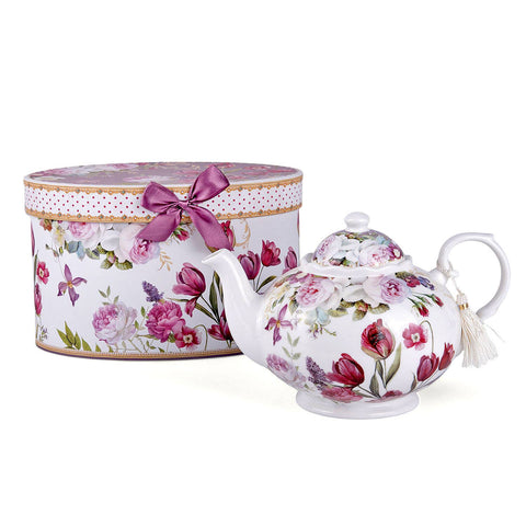 Tulips Bone China Teapot, 1.14 qt, in Gift Box