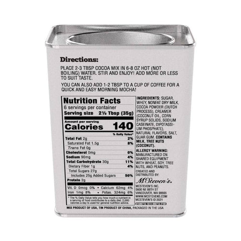 Winter Wonderland Blend Hot Cocoa, 8oz Tin - McSteven's