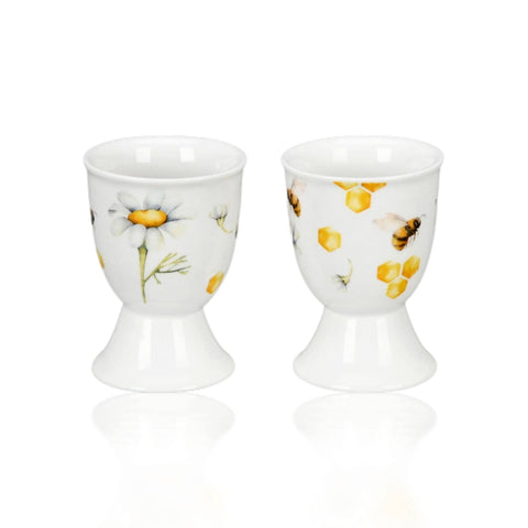 Porcelain Egg Cup, Tea and Honey Design, Single