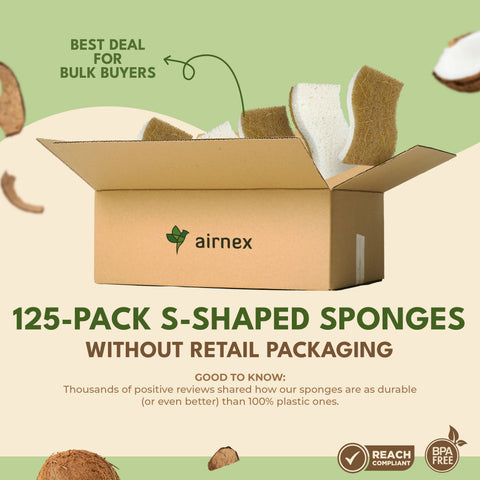 Dish Sponge, Eco Friendly Sponges for Cleaning, 1 Individual - AIRNEX