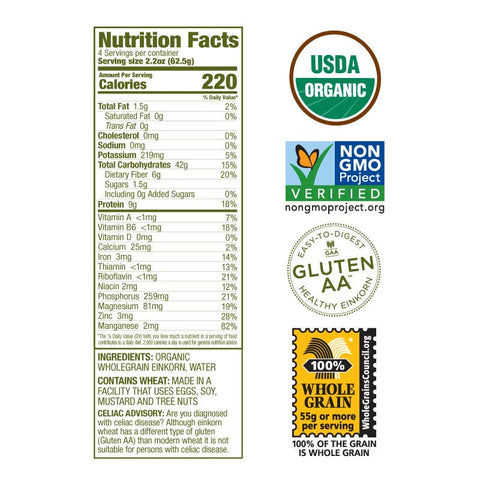 Organic Einkorn Spaghetti, 8.8 oz - Revival Einkorn