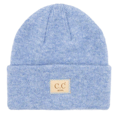 Pink Kids Suede Patch Heather Classic Beanie - Kids - One Size - Fashion City
