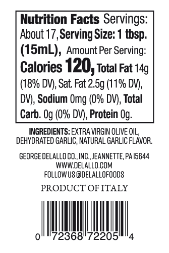 Garlic Flavored Dipping Oil 8.5oz - Delallo