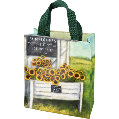 Flowers Daily Tote, 8.8"x10.3"x4.8" - Primitives by Kathy
