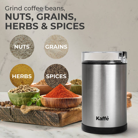 Electric Coffee Grinder w/ Cleaning Brush, 3oz, Stainless Steel - Kaffe