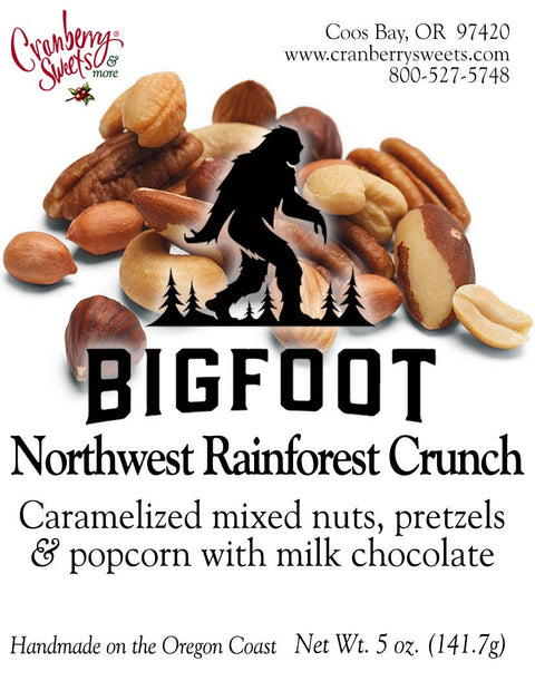 Bigfoot Northwest Rainforest Crunch - Chocolate, 5 oz - Cranberry Sweets & More
