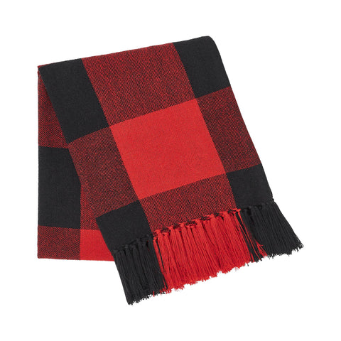 Harper Red Black Buffalo Check Woven Throw, 50x60 in - VHC Brands