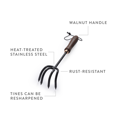Cultivator Rake, Walnut/Black - Barebones