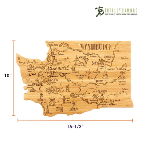 Totally Bamboo - Destination Washington State-Shaped Serving & Cutting Board
