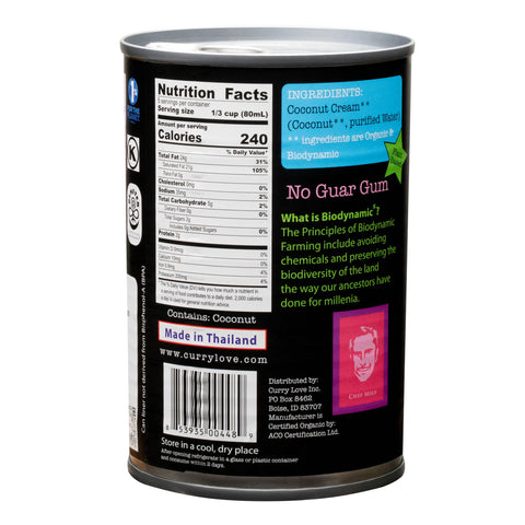 Biodynamic & Organic Coconut Cream - Mike's Organic Curry Love