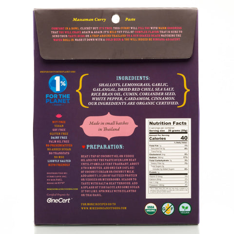 Massaman Curry Paste, 2.8 oz - Mike's Organic Curry Love