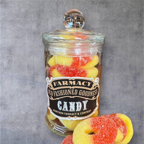 Peach Rings in Apothecary Jar - Montana Farmacy