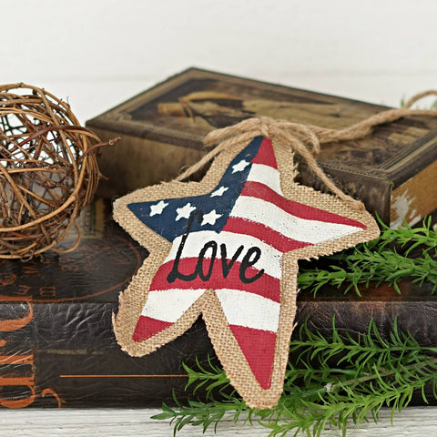 Americana Orna-Star - Burlap - Holiday Depot Inc.