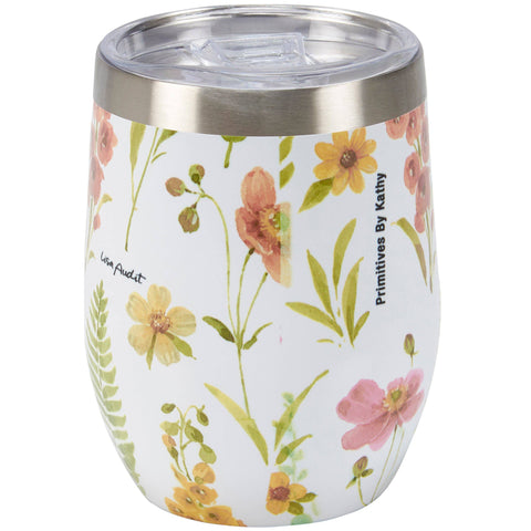 Flower Garden Wine Tumbler, 12 oz - Primitives by Kathy