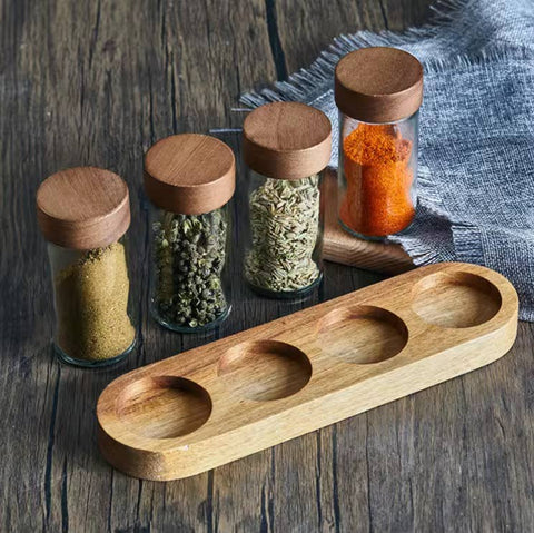 Spice Jar with Sifter, 4 oz (120 ml), Round Glass, Bamboo lid - Aleta Farms