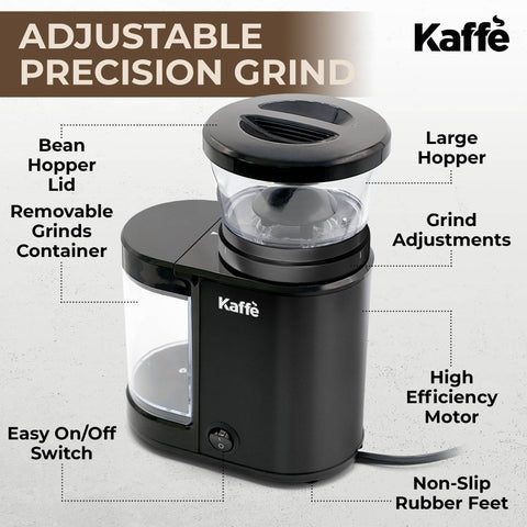 Electric Burr Coffee Grinder, 5.5 oz, Black - Kaffe