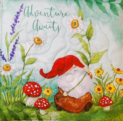Gnome Potholders: Stay Grateful - Red Mitten