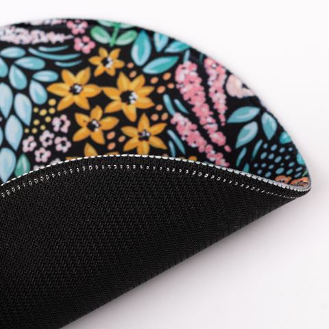 Black Floral Mousepad, 8.5" diameter - Elyse Breanne Design