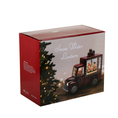 Christmas Red Gift Truck Snow Globe Lantern - SINT