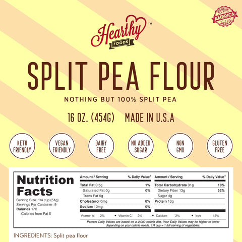 Split Pea Flour, 1 lb - Hearthy Foods