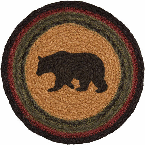 Wyatt Stenciled Bear Jute Trivet, 8 in - VHC Brands